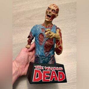 The Walking Dead Zombie Vinyl Bust Coin Bank Diamond Select Toys 2012 Vintage